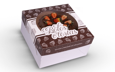 Caixa Bolos/Tortas – Visor – Estampada